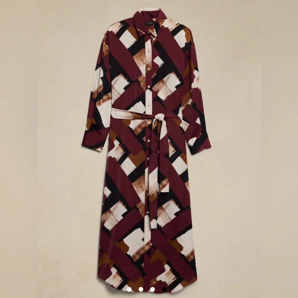 EUC Tie Waist Maxi Shirtdress by Banana Republic Factory size XS - Picture 4 of 4
